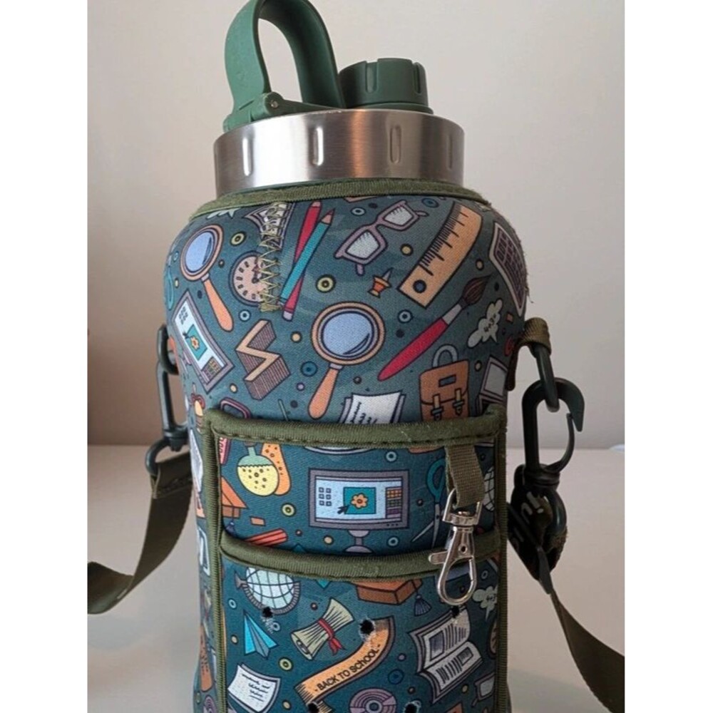 JUGGY Limited Edition Teacher Back To School 74 oz Water Jug Carrier & Strap